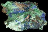 Sparkling Azurite and Malachite Crystal Cluster - Morocco #127521-1